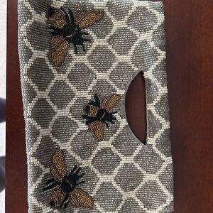 Handcrafted Beaded Clutch with Bee Design